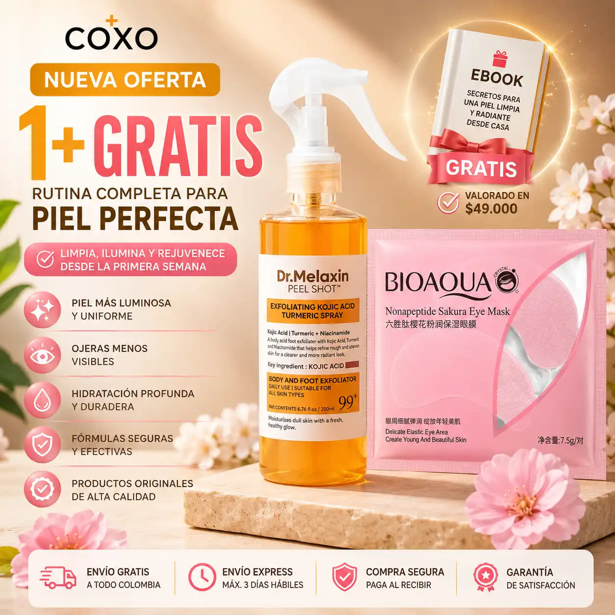 Kit Coreano COXO™ Piel más limpia, suave y luminosa desde ca