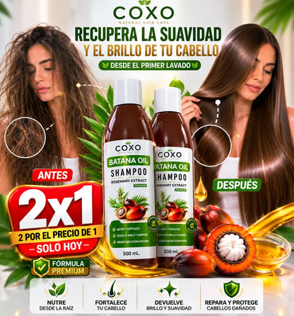 Shampoo Batana Oil COXO 2x1 Solo Hoy | Más suavidad en cada lavado