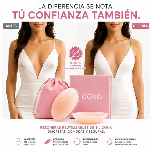 COXO™ Pezoneras Premium El secreto para usar cualquier escote sin sostén.