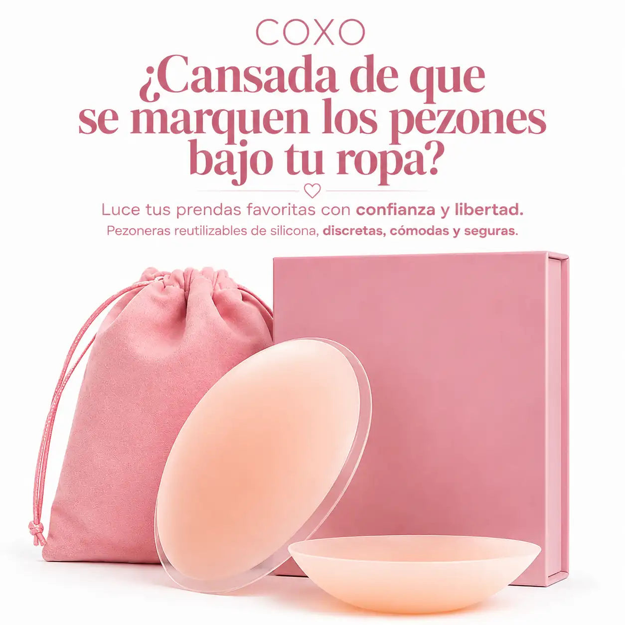 COXO™ Pezoneras Premium El secreto para usar cualquier escote sin sostén.