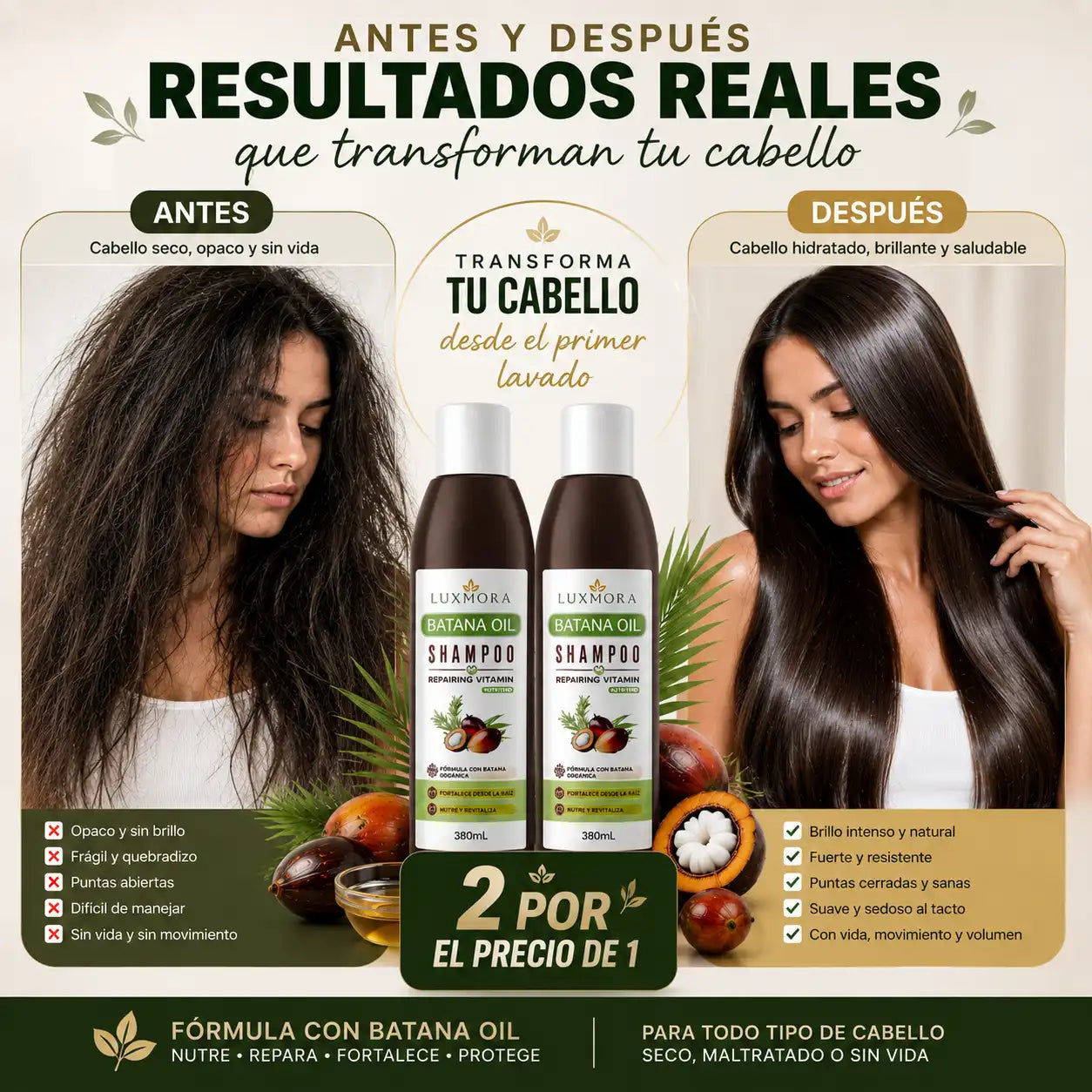 Shampoo Batana Oil COXO 2x1 Solo Hoy | Más suavidad en cada lavado