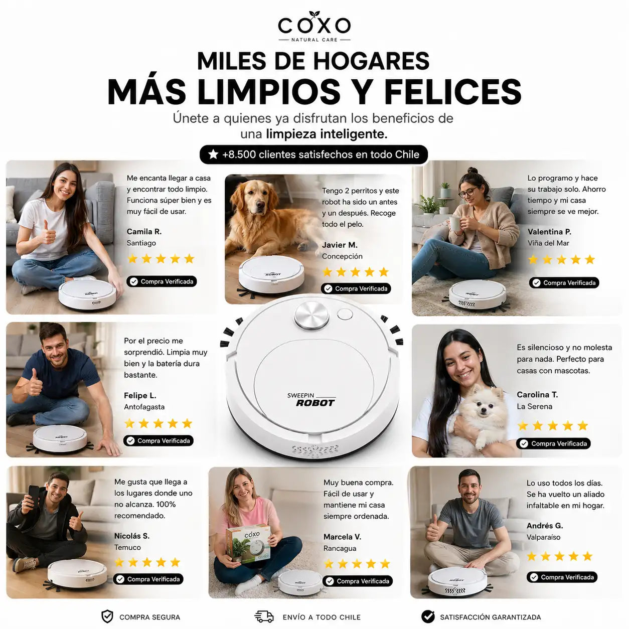 COXO™ Robot Aspiradora 3 en 1  Más tiempo para ti. Menos tiempo limpiando.